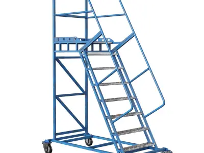 Metal Platform Ladder 3D model