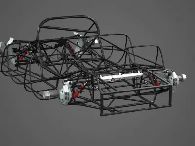 Chassis Frame - Ferrari 312p Spyder 3D model