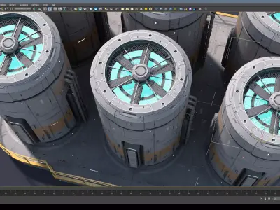 Sci Fi Building 007 Industry PBR Free 3D model