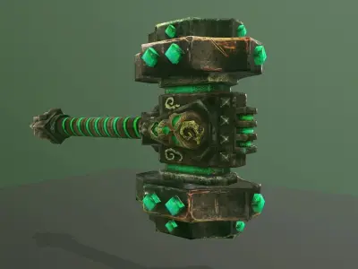 hammer undead Low-poly 3D model