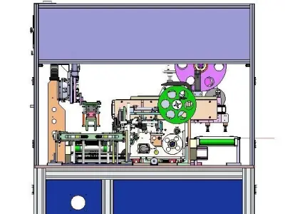 Soft pack lithium battery labeling machine 3D model
