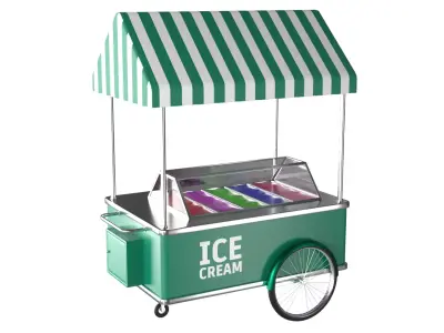 Ice Cream Cart PBR 2 Low-poly 3D model