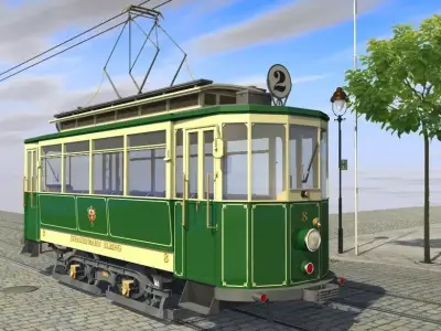 Old Tram 3D model purchase