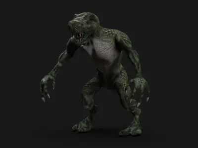 Lizardman Low-poly 3D model