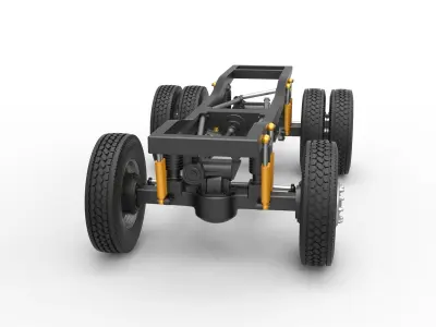 Chassis of Monster Truck with semi truck wheels Scale 1 to 25 3D print model