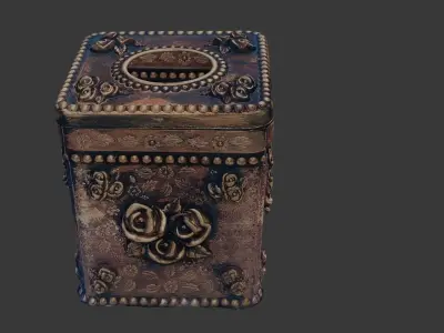 Ornate Vintage Jewelry Box Low-poly 3D model