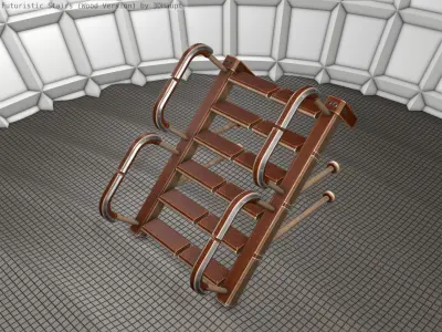 Wood Stairs - 28  Low-poly 3D model