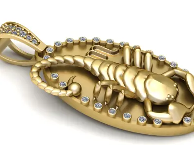 SCORPIO INSECT PENDANT 3D PRINTABLE MODEL 3D print model