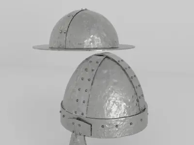Helmet medieval 3 Low-poly 3D model
