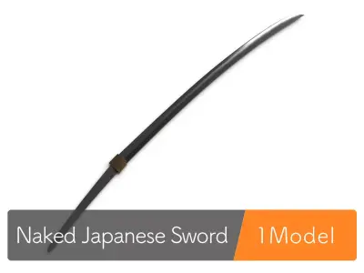 Naked Japanese Samurai Sword 3D model