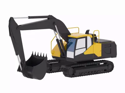 Excavator Construction EC220E Low-poly 3D model