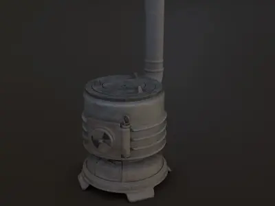 Old Japanese Stove Low-poly 3D model