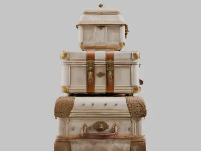 Travel Suitcase Stack Low-poly 3D model