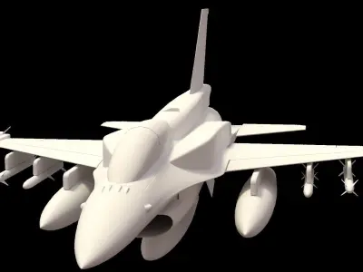 F 16 -4 variants 3D model