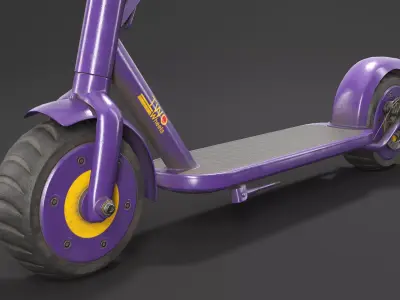 Sharing Rental Electric Scooter Low Poly PBR Low-poly 3D model