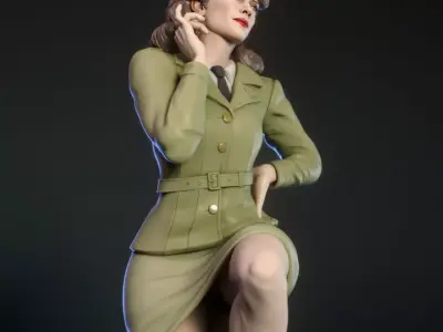 Peggy Carter from Captain America 3D print model