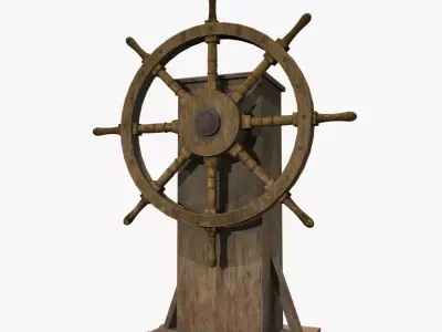 Ship Wheel Low-poly 3D model