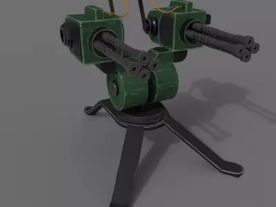 Turret Low-poly 3D model shop