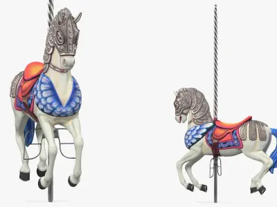 Carousel Horse Ivory 3D model
