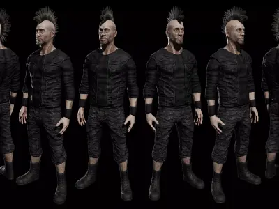 Heavy Metal Head Low-poly 3D model