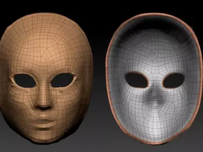 S00078 Venetian Decorative Mask LowPoly Low-poly 3D model