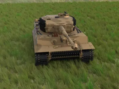 Fully built Panzer Tiger Tank Late 1944 HDRI v1 3D model