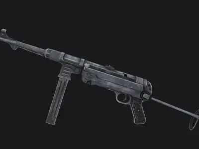 Submachine gun MP40 Low-poly 3D model
