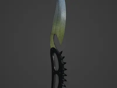 Knife Low-poly 3D model with spikes Free low-poly 3D model