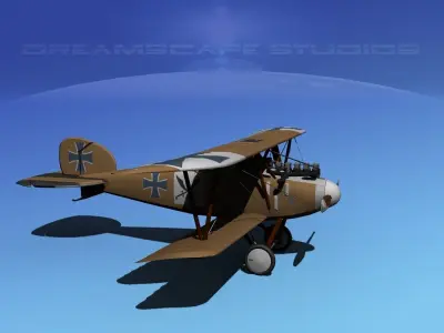 Albatross DIII Fighter 3D model 11