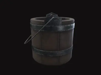 Medieval Slack Tub Low-poly 3D model