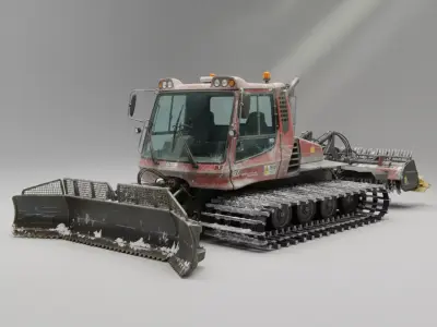Prinoth Leitwolf Snow Groomer Heavy Machinery 3D Model low poly Low-poly 3D model