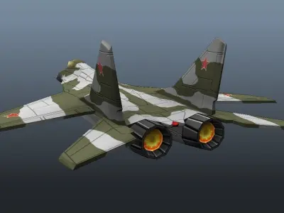 Trio Aircraft Low-poly 3D model
