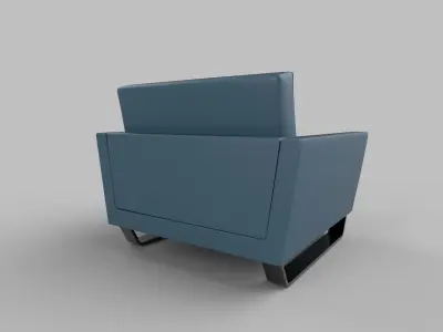 sofa single seater Low-poly 3D model