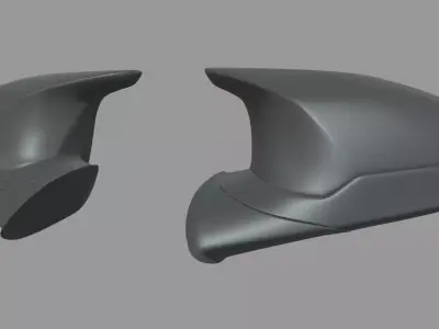Car Mirror 029 Low-poly 3D model