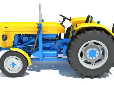 Old Classic Tractor 3D model