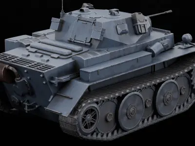 Panzer 2 Luchs WW2 German Tank Rigged Low-poly 3D model