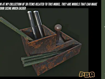 Military pencil holder 3D Low-poly Low-poly 3D model