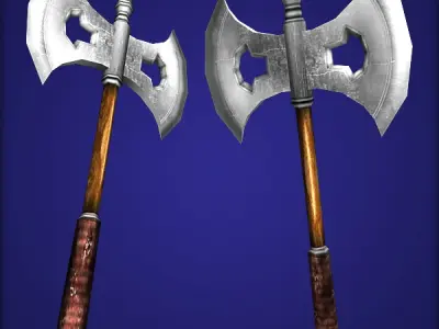 Battle Axe Low-poly 3D model 46
