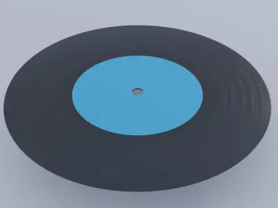 Retro Vinyl Disk with 4K Textures Low-poly 3D model