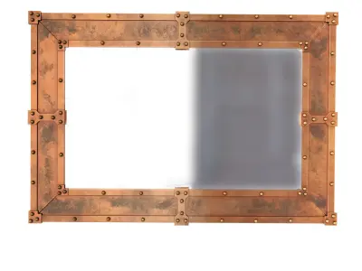 Mirror in the industrial frame 3D model