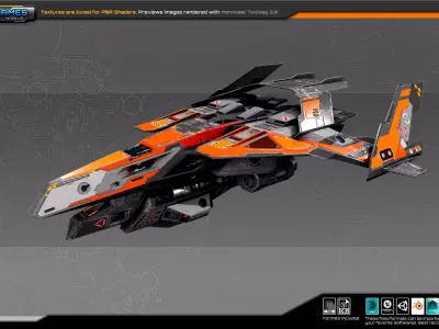 SF REBEL Fighter RF8 Low-poly 3D model