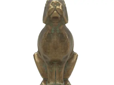Rabbit metal statues Low-poly 3D model