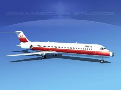Douglas DC-9-40 PSA 3D model