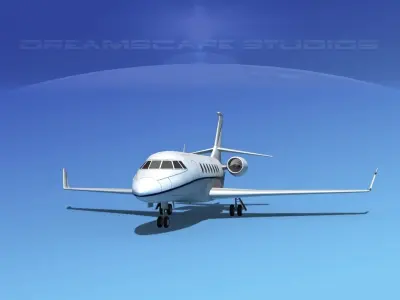Dassault Falcon 2000 V08 3D model purchase