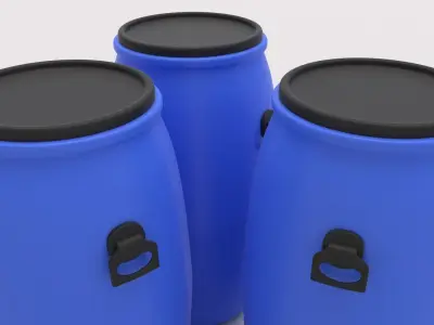 Round Plastic Barrel 02 3D model
