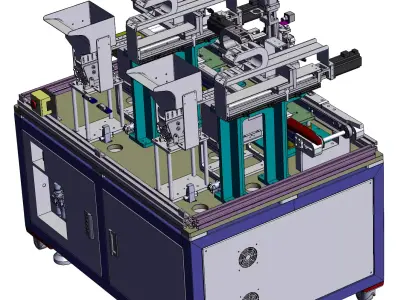 Online double-station PCB board screw machine 3D model