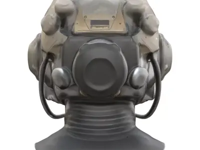 Futuristic Combat Helmet Low-poly 3D model