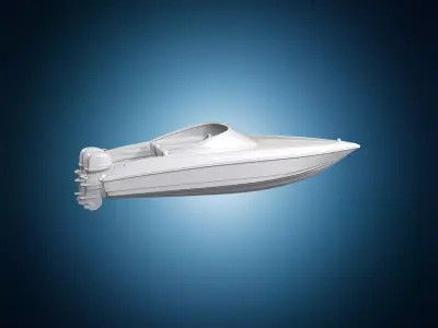 High-Speed Boat 3D Print Model 3D print model