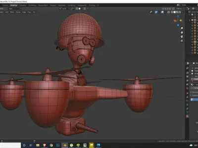 3D Alien Robot Modal Low-poly 3D model