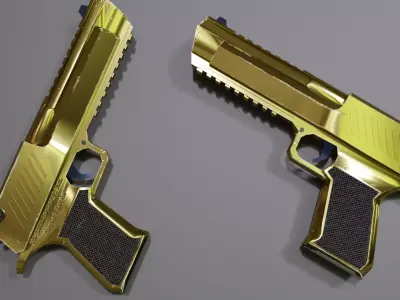 Desert Eagle Low-Poly Handgun Free low-poly 3D model